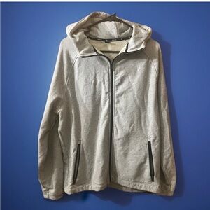 Public Rec Weekend hoodie Men L Gray Cotton Performance Stretch Zip Pockets